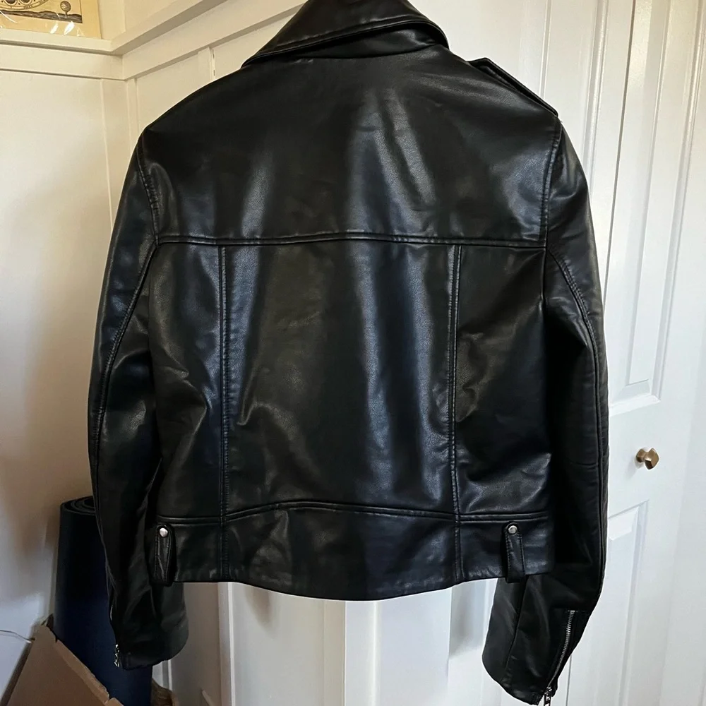 Zara Moto Jacket NWT Faux Leather - Picture 5 of 9